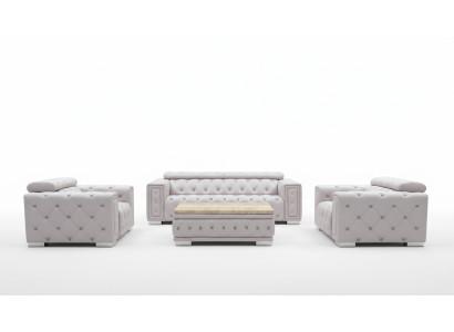 Nukketyynysohvasarja Nahka Design Chesterfield Sohvakalusto 3+2+1 9914 Uusi