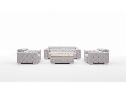 Sohvaryhmä Verhoilu Nahka Design Chesterfield Sohvaryhmä 3+2 Istuttava Uusi