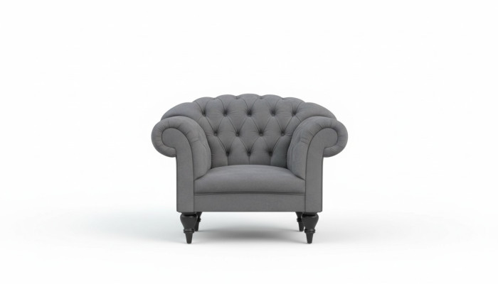 Kangas Chesterfield Sohva Verhoitettu istuin Nojatuoli tekstiili Moderni nojatuolin sininen 1 istuin