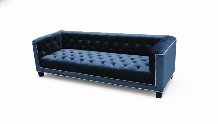 Tyylikäs Chesterfield-sohva Verhoiltu sohva Kolmenistuttava samettisohva