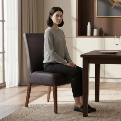 Leder Massiivipuutuoli Ruokailutuoli Designer-tuolit Ruokailutuolit