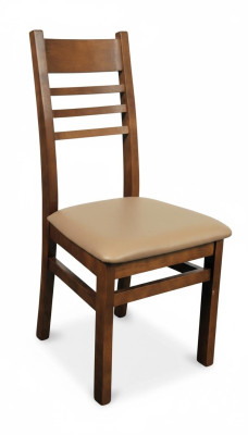 Sessel-mallinen tuoli, puusta ja pehmustettu, modernit tuolit, ravintolakäyttöön, ruokailuhuone, 100 % nahka.