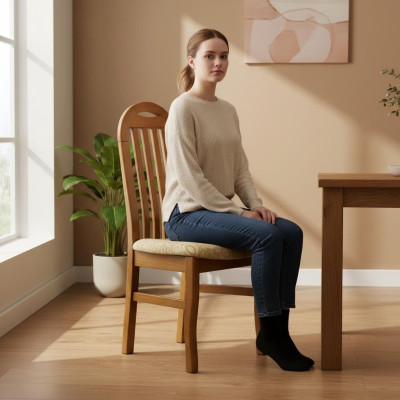 Design Tuolisarja 1x Nojatuoli Puu Tekstiili Tuolit Gastro Kangas Ruokailuhuone Uusi