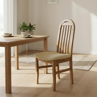 Design Tuolisarja 1x Nojatuoli Puu Tekstiili Tuolit Gastro Kangas Ruokailuhuone Uusi