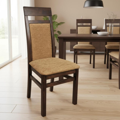 Design tuolisarja 2x nojatuoli puu tekstiili tuolit kangas ruokailuhuone uusi pehmuste