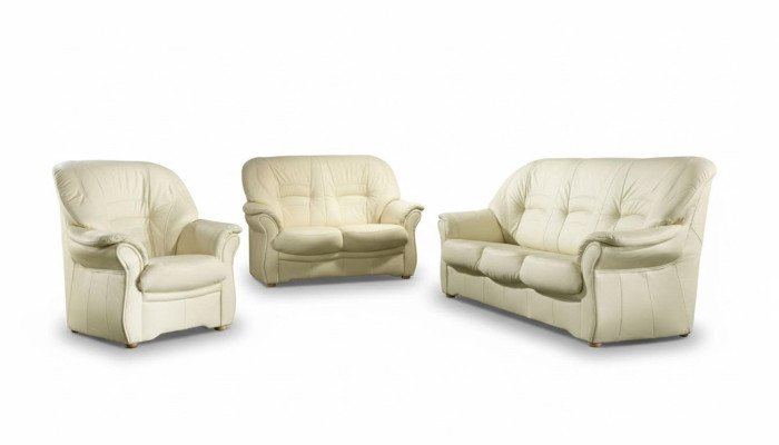 Klassinen sofa aidosta nahasta 3+1 istuinsohvaryhmä sohvapöytäkaluste sarja