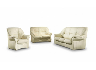 Klassinen sofa aidosta nahasta 3+1 istuinsohvaryhmä sohvapöytäkaluste sarja