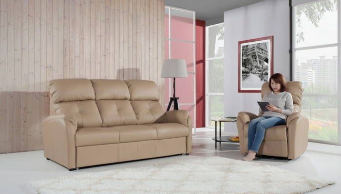 Sohvaryhmä 3+2 istuinta Design-sohva Päällystetty sova 100% nahkaa Sänkytoiminto