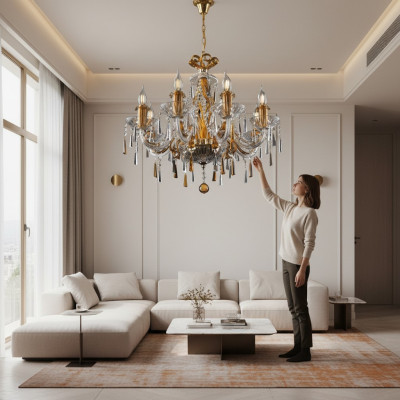 vergoldet Deckenleuchte Lichter Design Kronleuchter Lampen Kronleuchter Kristall