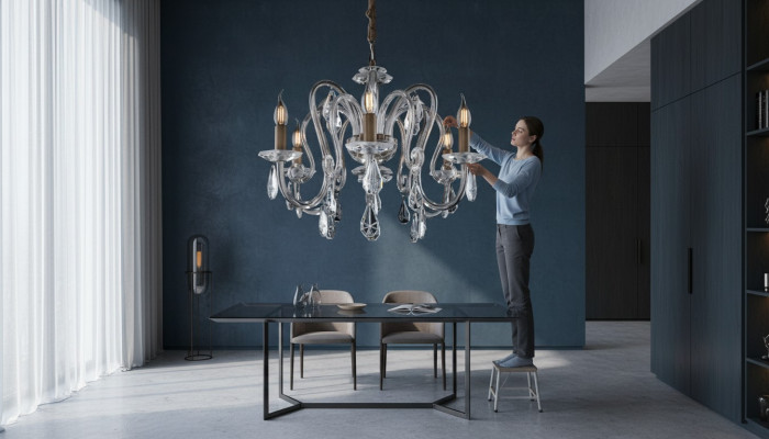 Kristallikruunu Kattokruunu Katossa riippuva valaisema Bohemia Lampe