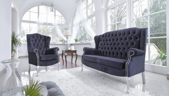 Klassinen Chesterfield-sohvaryhmä 3+2+2-istuttava sohva istuinsohva pehmuste sametti Uusi
