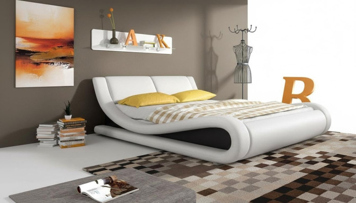 Patjapehmustettu sänky Sängyt Patja Keinonahka Designer Hotelli Kaksois Luxus Design
