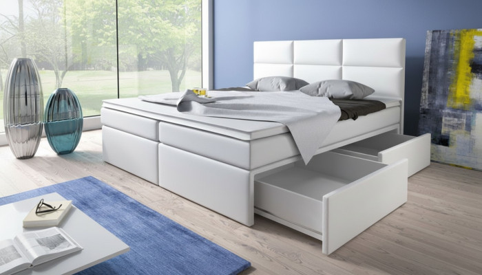 Boxspring-sänky sänkyvaate keinonahka design hotelli kaksinkertainen luksus design uusi