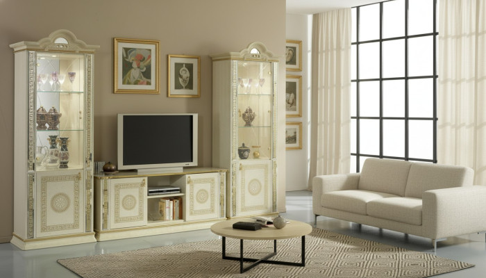 Klassinen olohuoneen kaappi Sideboard 2x vitriini Sideboard Lowboard