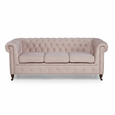 Klassinen Chesterfield 3-istuttava sova tekstiilikankainen sofi hienostunut design uusi