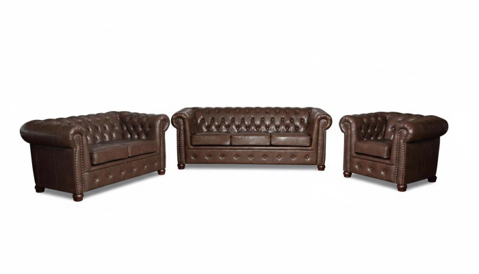 Chesterfield 3-istuttava sofa nahkasohva sohva istumasohva kolmen hengen sohva