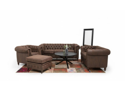 Chesterfield-sohva Istuinyhdys 321 Jakkara Istuinryhmä Sofa Soivat Jalkajakkara
