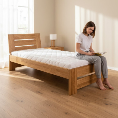 Aito puinen sänky Puusänky Parisänky 100x200 cm Uusi Aito puinen sänky Pehmustettu sänky Uusi