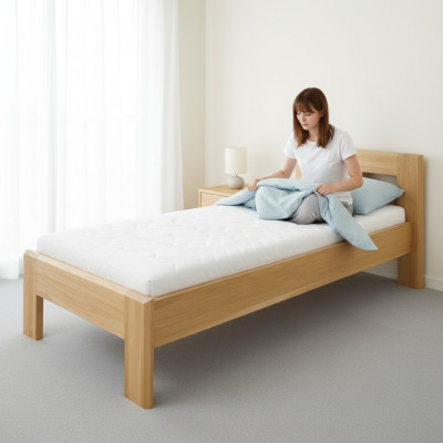 Aito puinen sänky Puusänky Parisänky 100x200 cm Uusi Aito puinen sänky Pehmustettu sänky