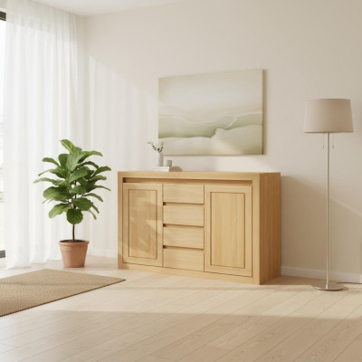 Tarjoilukomero Massiivipuinen Lipasto Aidosta tammipuusta 140x90cm Lipasto Kaappi