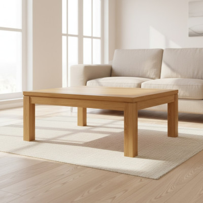 Beistell-pöytä Sohvapöytä Aito puu Massiiviset huonekalut Tammi 100x70cm Uusi Pöydät