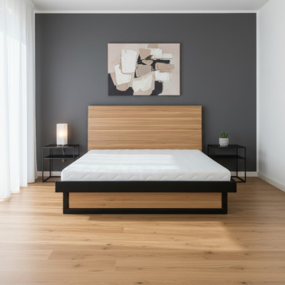 Moderni sänky Aito puu 140x200 cm Design-sängyt Sänkyrunko Tammi tyylikäs Uusi