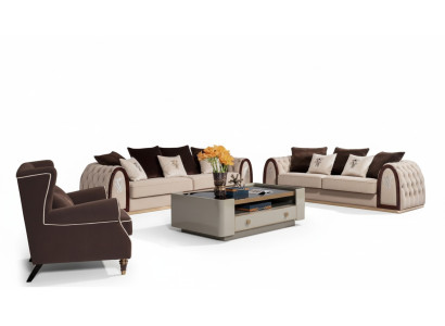 Sohva Chesterfield Vaalea Sohvat Tekstiili Kankaat Huonekalut 4 paikkaa 295cm
