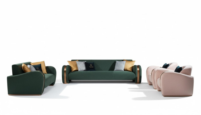 Luxus-sohvaryhmä 4-osainen sarja sohva nahkasohva pehmuste Chesterfield-sohva sohvat