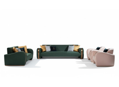 Luxus-sohvaryhmä 4-osainen sarja sohva nahkasohva pehmuste Chesterfield-sohva sohvat