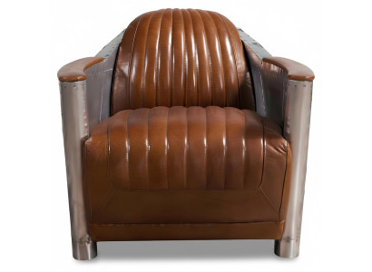 Sohva Aitnahkasohva Kulmasohva Lounge Retro Aviator Vintage Alumiinilentokone