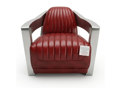 Vintage nahkasohva punainen aitonaikka retrosohva design klubituoli lentäjätuoli
