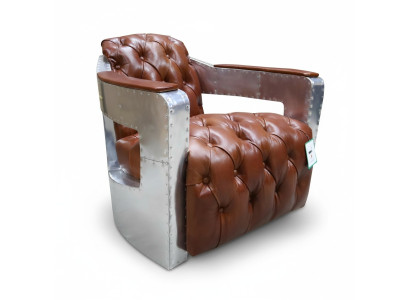 Chesterfield nojatuoli nappikiinnityksellä suljetussa asennossa Shabby Vintage Tan Aitoa