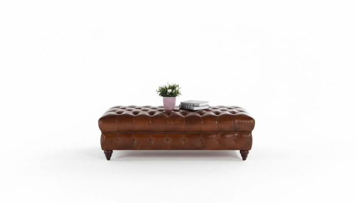 Vintage Chesterfield sohvakalusto Nahka-istuinsohva 3+1 -istuttava 2-osainen sarja