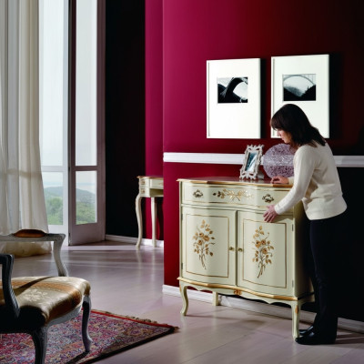 Olohuoneen huonekalut Klassinen barokki Luxury Sideboard Lipasto Aito puu
