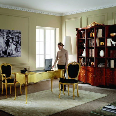 Klassisen tyylin huonekalut Kirjahylly Design Luksuskaappi Italian huonekalut