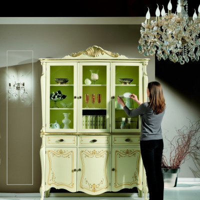 Vitriini Italian Luxus-tyylinen olohuonekalut Kaappi Barokki Rokokoo-tyyli Puu Uusi