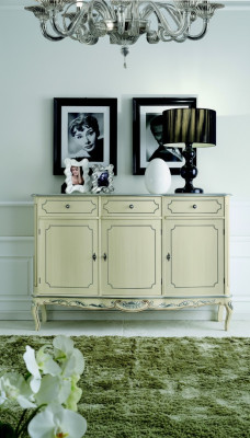 Design-huonekalut Tyylikäs Klassinen Lipasto Valkoinen Sideboard Puu Italialainen