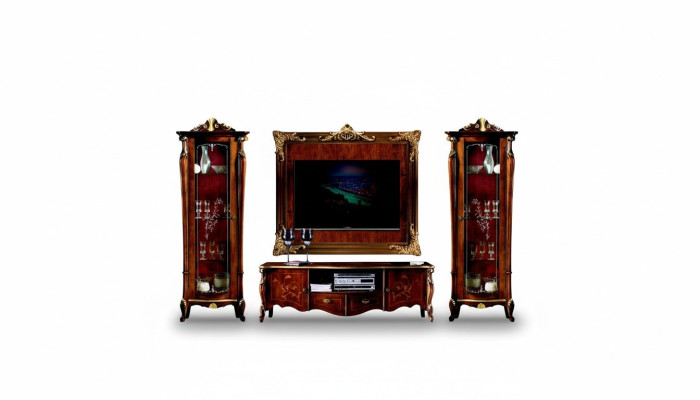 Set Garnituuri 4 kpl Italian huonekalut 2x Näytekaappi Sideboard TV-taso Kaappi