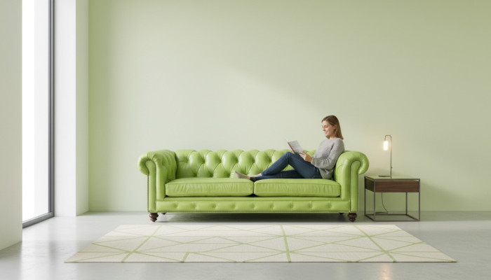 Olohuoneen Chesterfield-sofa Vihreä Iso Premium Nahka Design-huonekalut 4-istuin Uusi
