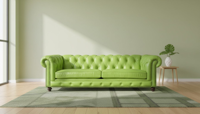 Olohuoneen Chesterfield-sofa Vihreä Iso Premium Nahka Design-huonekalut 4-istuin Uusi