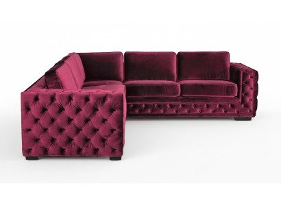 Violetti chesterfield-sohva luksus samettikankaasta nappi-ilmeen pehmusteet uusi