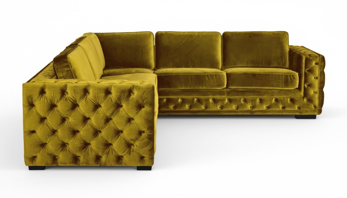 Chesterfield Samt Kulmasohva Sova Vuodesohva Verhoilu Kulmapohjue Olohuone Sohteet Keltainen