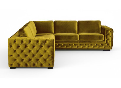 Chesterfield Samt Kulmasohva Sova Vuodesohva Verhoilu Kulmapohjue Olohuone Sohteet Keltainen