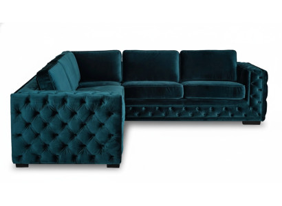 Vihreä kulmasohva asuinkaluston sohvakokonaisuus tyynyhuonekalujen design Chesterfield