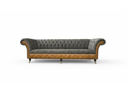 xxl Chesterfield-patja Design Luxus Sohva 4-istuttava Nahkasohva