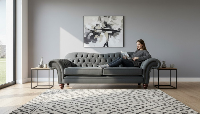 XXL Chesterfield-sohva 4-istuttava sohvapöytä Garnituuri Nahka Tekstiili