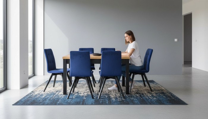 Ruokailuryhmä Verhoiltu Tuoli Huonekalu Sohva Design 7-osainen Sarja Pöytä + 6 Tuolia