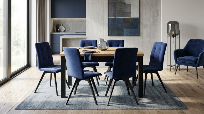 Ruokailuryhmä Verhoiltu Tuoli Huonekalu Sohva Design 7-osainen Sarja Pöytä + 6 Tuolia
