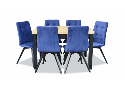 Ruokailuryhmä Verhoiltu Tuoli Huonekalu Sohva Design 7-osainen Sarja Pöytä + 6 Tuolia