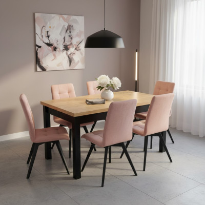 Luxus-ruokailuryhmä sarja Design 7-os. Pöytä + 6 tuolia Nojatuolit Huonekalut